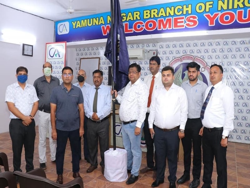 CA Day Celebration on 01.07.2020 at Branch Premises Yamunanagar( Flag Hoisting Ceremony and Tree Pla